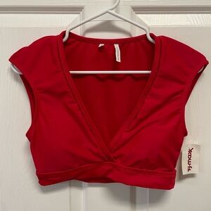 Red bathing suit top